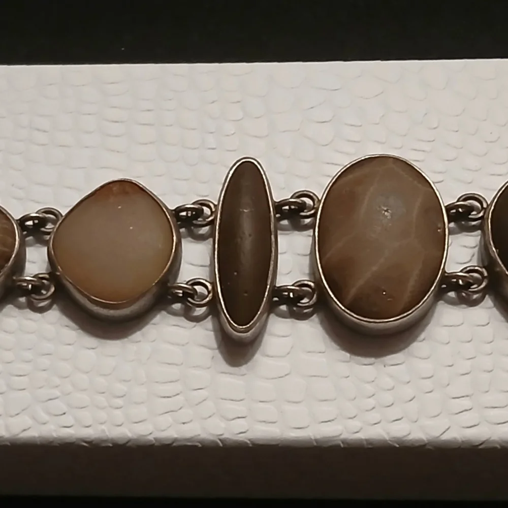 Terri Logan River Stone Toggle Clasp Bracelet Set In Genuine Silver - Picture 5 of 9